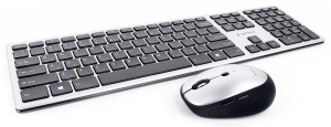 Беспроводная клавиатура+мышь Gembird KBS-8100, Bluetooth, серебристый фото