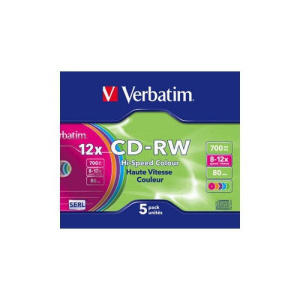 Диск CD-RW Verbatim 700 Мб Color SlimCase