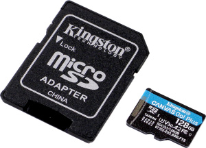 Карта памяти microSDXC 128Gb Kingston SDCG3/128GB Canvas Go Plus, класс 10, UHS-I (U3) фото