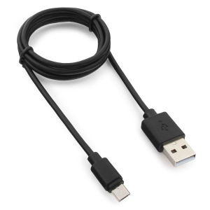 Кабель USB 2.0 A-microB 1.0м, Черный, Гарнизон GCC-mUSB2-AMBM-1M фото