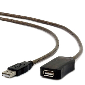 Кабель удлинитель USB 2.0 Am-Af 10.0м, Черный, Cablexpert UAE-01-10M фото