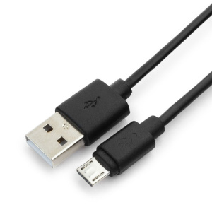 Кабель USB 2.0 A-microB 1.8м, Черный, Гарнизон GCC-mUSB2-AMBM-1.8M фото