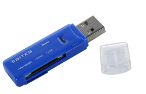 Устройство ч/з карт памяти 5bites RE3-200BL USB3.0 / SD / TF / USB PLUG / BLUE фото