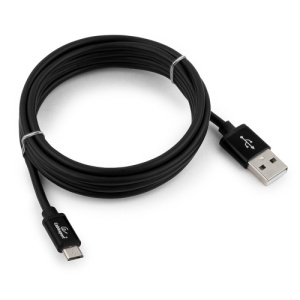 Кабель USB 2.0 A-microB 1.8м, Черный, Cablexpert CC-S-mUSB01Bk-1.8M фото