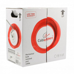 Кабель UTP cat. 5e, CCA, 4 пары, 0,40мм, одножильный, внутренний, Cablexpert UPC-5040E-SOL, 305м