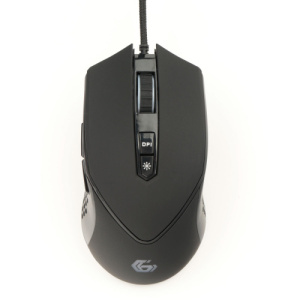 Мышь игровая Gembird MG-770, USB, чёрн., 3200DPI, 7 кн., рег. подсв., каб. тканевый 1.8 м фото