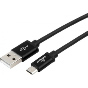 Кабель USB 2.0 A-microB 1.0м, Черный, Cablexpert CC-S-mUSB01Bk-1M фото