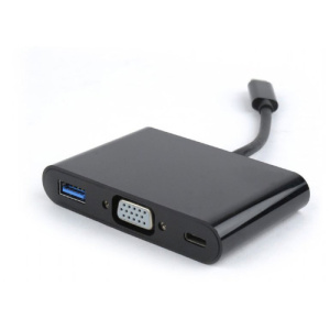 Переходник Type-c-VGA+USB3+USB-C, Cablexpert A-CM-VGA3in1-01 фото