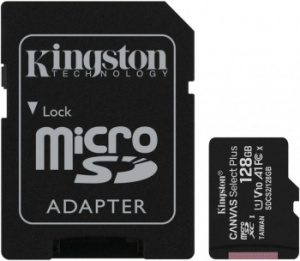 Карта памяти microSDXC 128Gb Kingston SDCS3/128GB Canvas Select Plus, класс 10, UHS-I (U3) фото