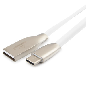 Кабель USB 2.0 Type-C 1.0м, Белый, Cablexpert CC-G-USBC01W-1M фото