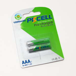 Аккумулятор никель-металлогидридный AAA 2шт, блистер, PKCELL NI-MH RTU AAA1000-2B фото
