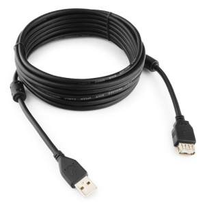 Кабель удлинитель USB 2.0 Am-Af 4.5м, Черный, Cablexpert CCF2-USB2-AMAF-15 фото