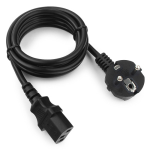 Кабель питания Cablexpert PC-186-1-1.8M, 1.8м, Schuko-C13, 3x1кв.мм (16A) ( черн., с заземл., пакет) фото