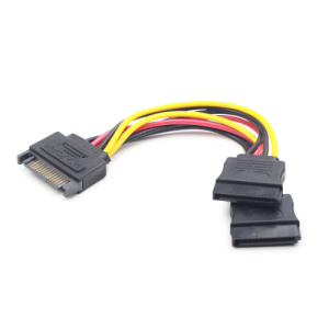 Кабель питания SATA Cablexpert CC-SATAM2F-01, 15pin (M)/2x15pin(F), на 2 SATA устр, 15см фото