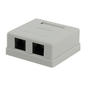 Розетка настенная, 1хRJ45+1RJ11, UTP, кат.5е, белая, Gembird NA-TA/1