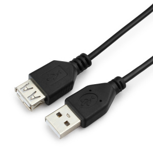 Кабель удлинитель USB 2.0 Am-Af 1.8м, Черный, Гарнизон GCC-USB2-AMAF-1.8M фото