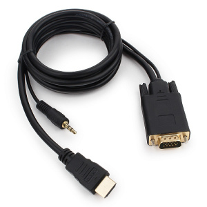 Кабель HDMI-VGA 1,8м, v1.4, Черный, Cablexpert A-HDMI-VGA-03-6 фото