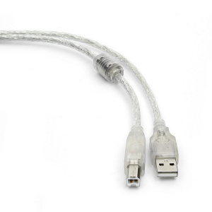 Кабель USB 2.0 A-B 1.8м, Прозрачный, Cablexpert CCF-USB2-AMBM-TR-6 фото
