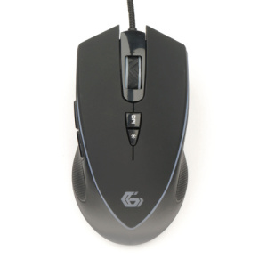 Мышь игровая Gembird MG-800, USB, чёрн., 3200DPI, 7 кн., рег. подсв., каб. тканевый 1.8 м фото