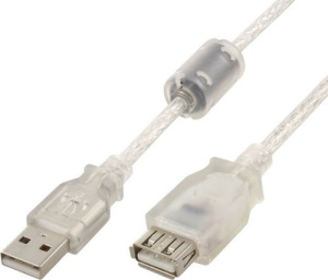 Кабель удлинитель USB 2.0 Am-Af 0.75м, Прозрачный, Cablexpert CCF-USB2-AMAF-TR-0.75M фото