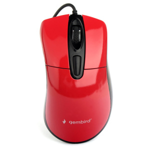 Проводная мышь Gembird MOP-415-R, красный, 2400dpi фото