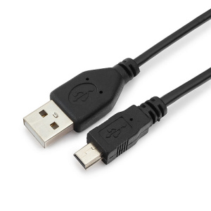 Кабель USB 2.0 A-miniB 1.0м, Черный, Гарнизон GCC-USB2-AM5P-1M фото