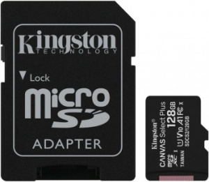 Карта памяти microSDXC 128Gb Kingston SDCS2/128GB Canvas Select Plus, класс 10, UHS-I (U3) фото