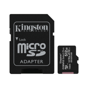 Карта памяти microSDXC 512Gb Kingston SDCS2/512GB Canvas Select Plus, класс 10, UHS-I (U3) фото