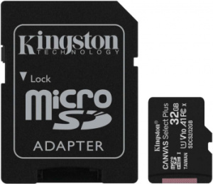 Карта памяти microSDXC 32Gb Kingston SDCS2/32GB Canvas Select Plus, класс 10, UHS-I (U3) фото